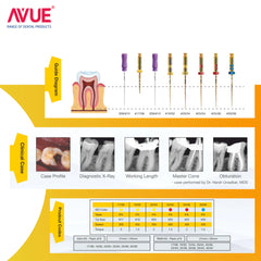 AVUE AvueAurum - Aurum (Gold) Heat Treated Rotary File System - Pack of 6