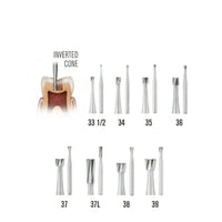 SS White Carbide Burs - Inverted Cone