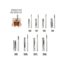 SS White Carbide Bur - Straight - Flat End - Crosscut