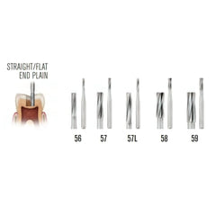 SS White Carbide Burs - Straight - Flat End - Plain