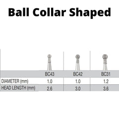 SS White G2 Diamond Burs - BC Series - Ball Collar Shaped