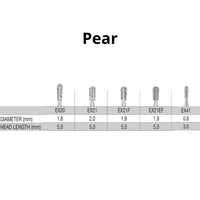 SS White G2 Diamond Burs - EX Series - EX 20 - 41 Pear Shaped