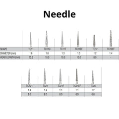 SS White G2 Diamond Burs - FO Series - Flame Shaped