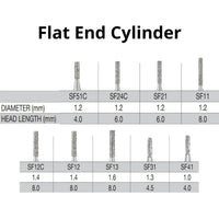 SS White G2 Diamond Burs - SF Series - Straight Flat End Shaped