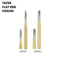 SS White Great White Gold Series - Taper Flat End Fissure Carbide Bur