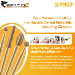 SS WHITE Great white Z series - Football shape Diamond Bur