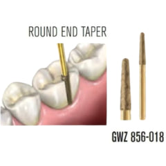 SS WHITE Great white Z series - Round End Taper Diamond Bur