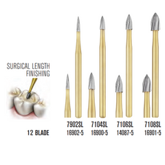 SS White Carbide Trimming & Finishing Burs - Surgical Lenght Finishing Shaped