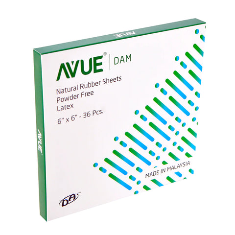 AVUE AvueDam - 6x6 Rubber Dam Sheets for Isolation (Pack of 36)