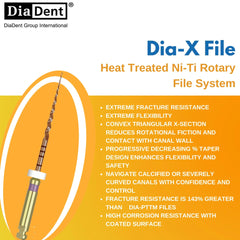 DiaDent Dia-X Files - Heat Treated Ni-Ti Rotary File System