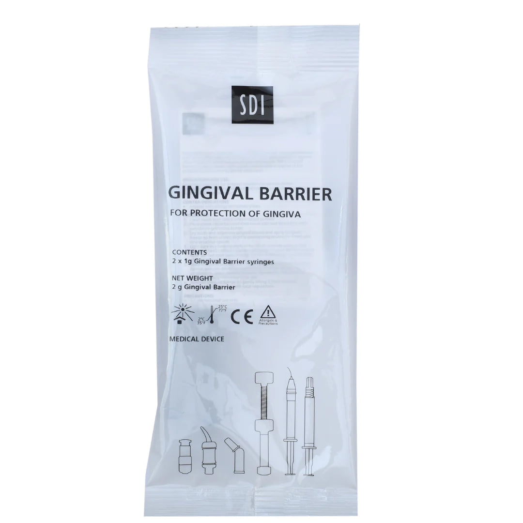 SDI Ginigival Barrier - 2 x 2gm Light Cured Gingival Protector Syringes