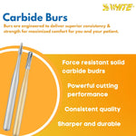 SS White Carbide Burs - Straight - Round End - Cross Cut Fissure