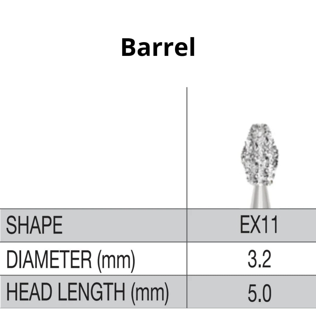 SS White G2 Diamond Burs - EX Series - EX 11 Barrel Shaped