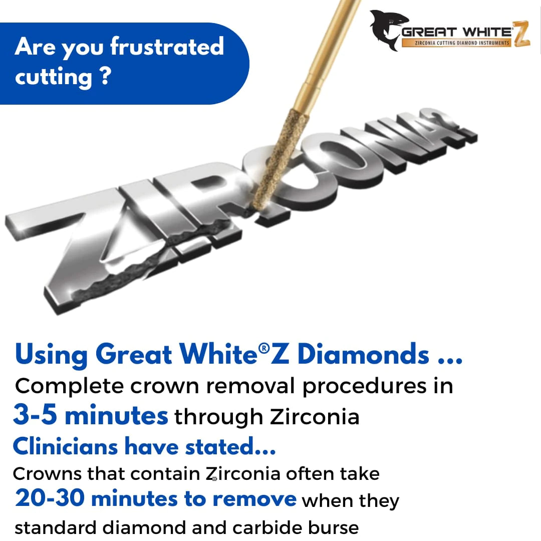 SS WHITE Great white Z series - Round End Taper Diamond Bur