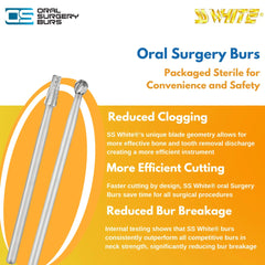 SS White Oral Surgery Carbide Burs - Cross Cut Fissure