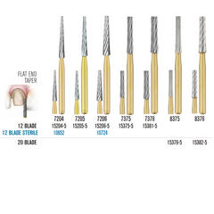 SS White Carbide Trimming & Finishing Burs - Flat and Taper Shaped