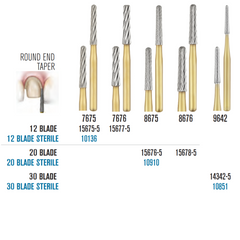 SS White Carbide Trimming & Finishing Burs - Round and Taper Shaped